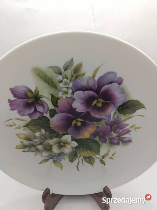 Talerz kolekcjonerski wiosenne kwiatki bratki Zamość