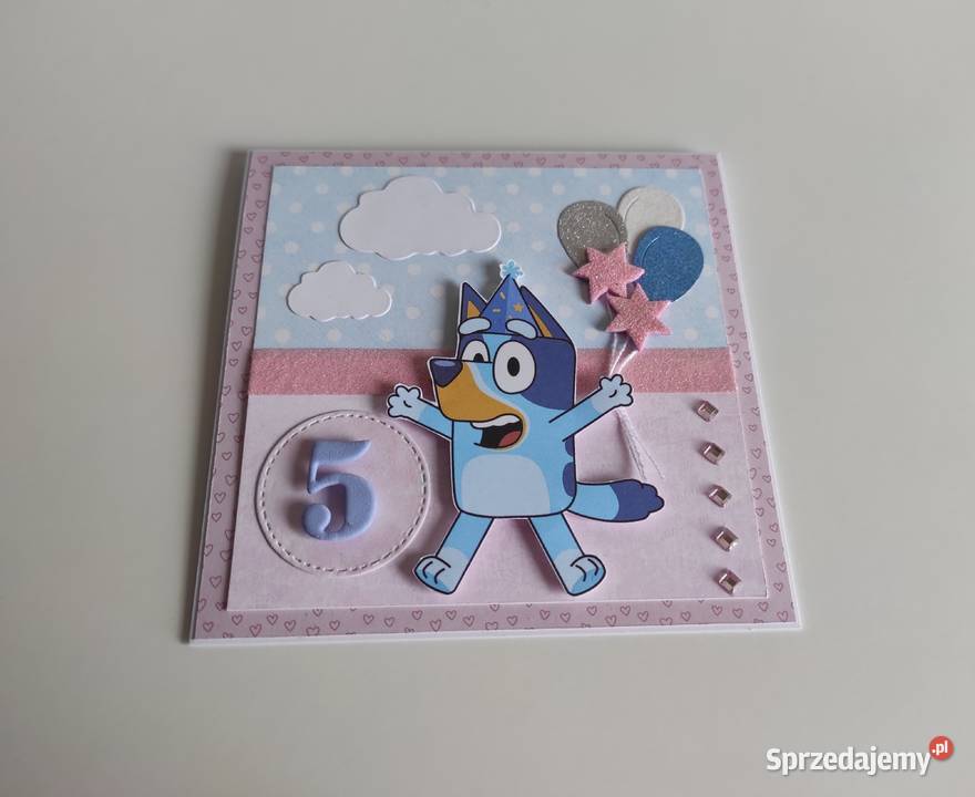 Kartka urodzinowa ręcznie robiona Blue