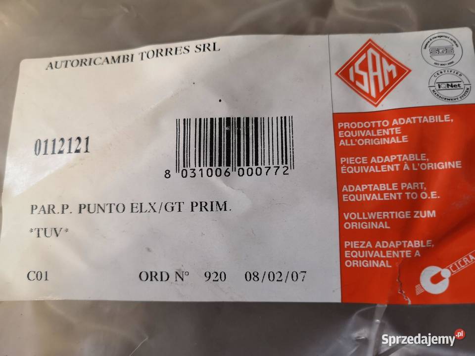 ZDERZAK TYŁ TYLNY FIAT PUNTO 9399 ISAM lubelskie