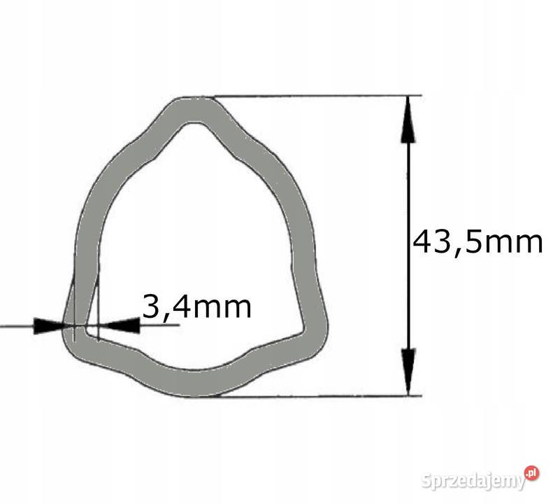 Rura wału WOM profilowana trójkąt 435x34mm 1m