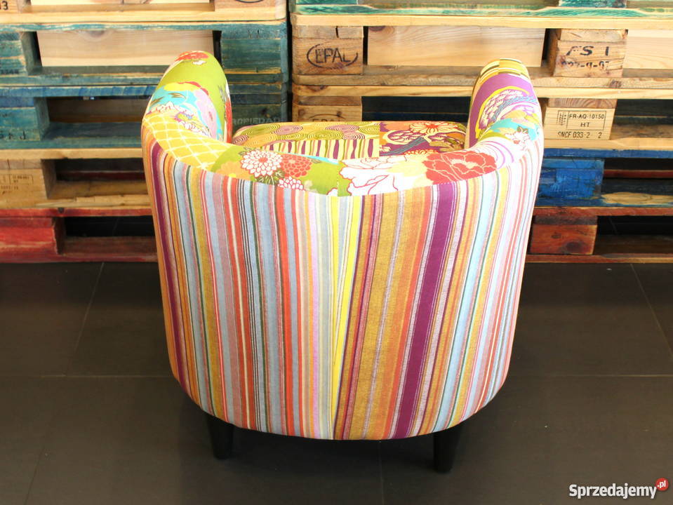 Fotel Patchwork Links Hiszpania UNIKAT 60cm Meble Tarnów