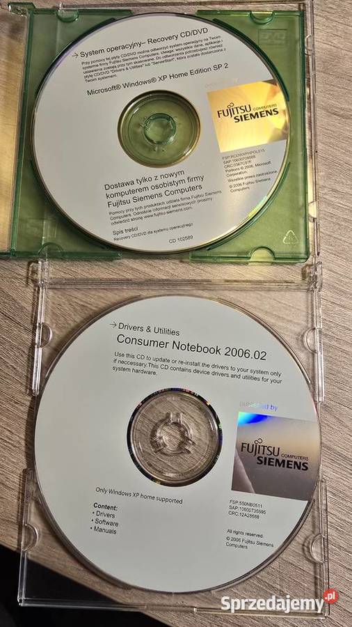 Laptop retro Fujitsu Siemens Orginalny XP dysk Fujitsu-Siemens Ozimek