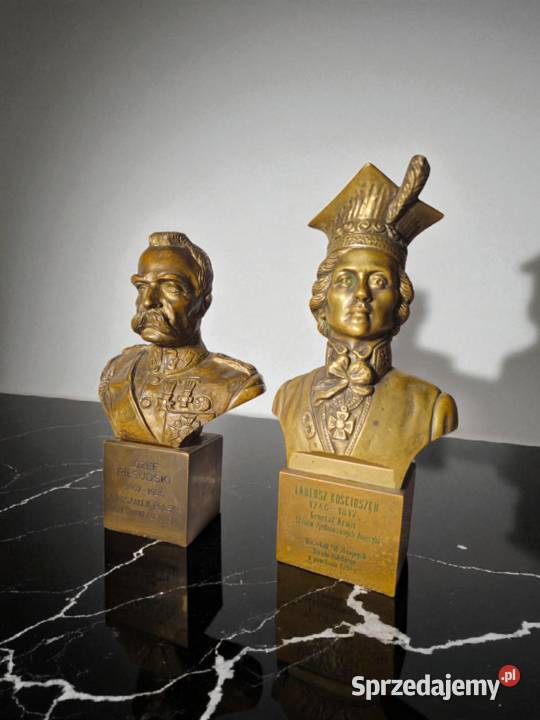 Popiersia z brązu Kościuszko i Piłsudski