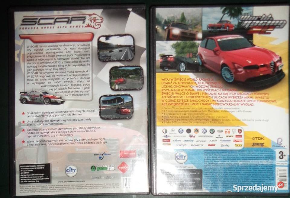 2x retro games World racing 2 SCAR PC CD DVD BOX podkarpackie Rzeszów