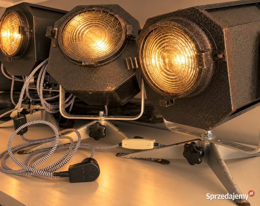 Lampa reflektor teatralny PRL Vintage loft Poznań