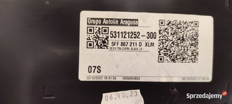 CUPRA FORMENTOR BOCZEK DRZWI LEWY TYŁ 5FF867211D dolnośląskie