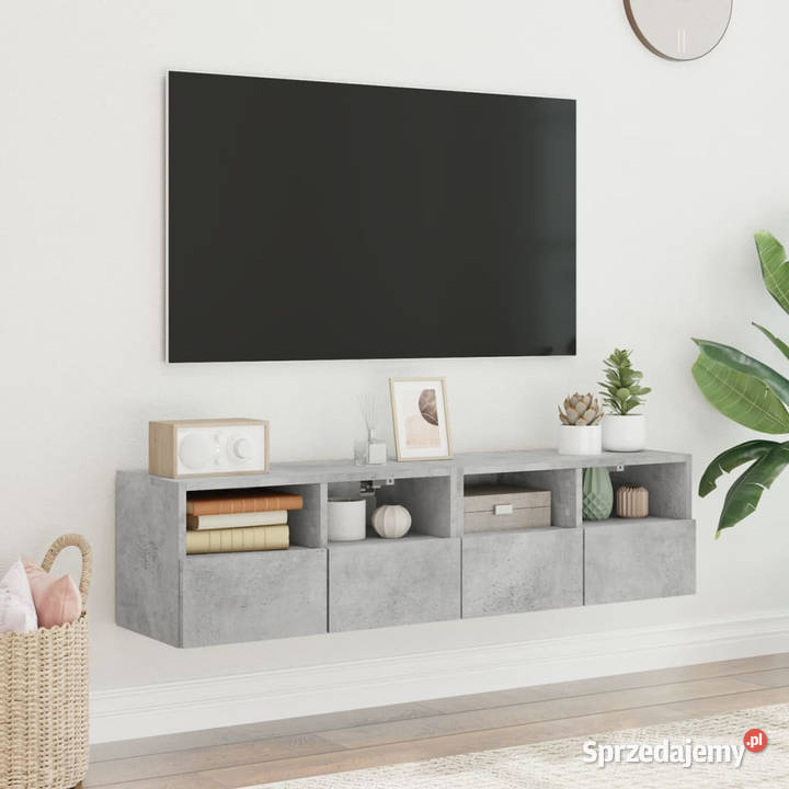 Ścienne szafki TV 2 szarość betonu 60x30x30 mazowieckie Warszawa sprzedam