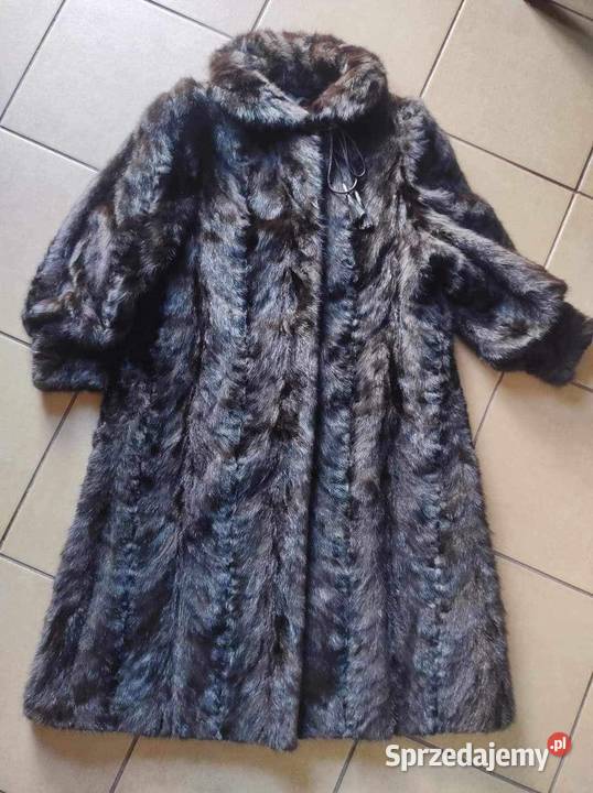 Maxi długie futro z naturalnych norek gorzka Gliwice