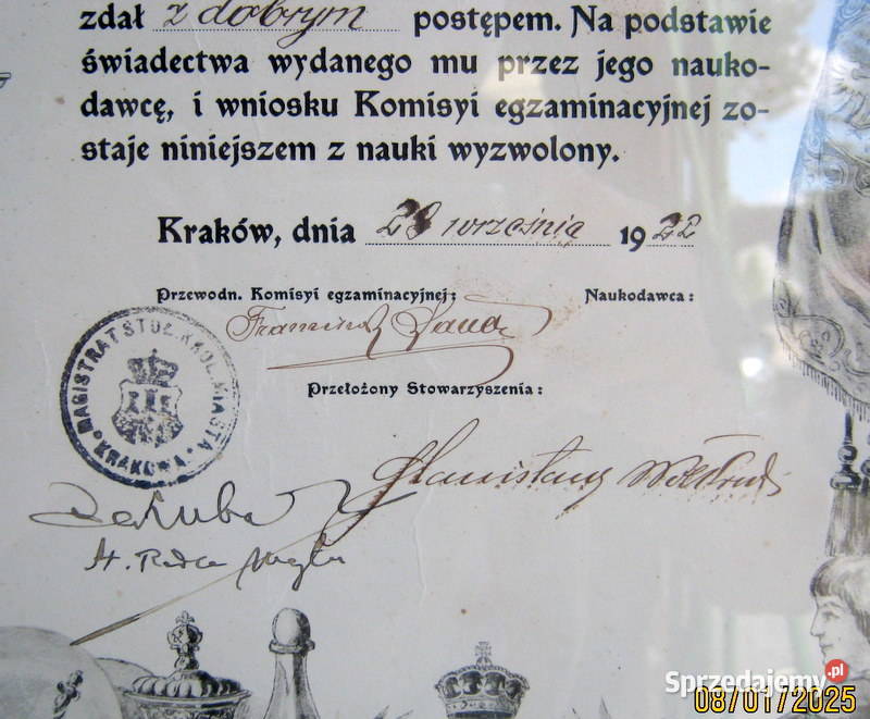 Świadectwo wyzwolenia wyszynk Kraków