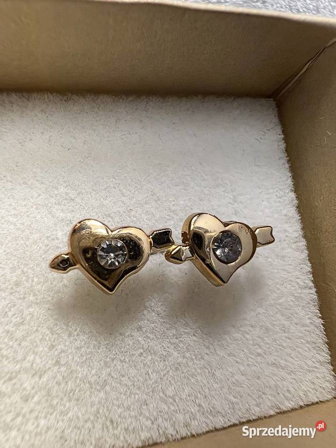 Kolczyk złoty z diamentem serce Jasło