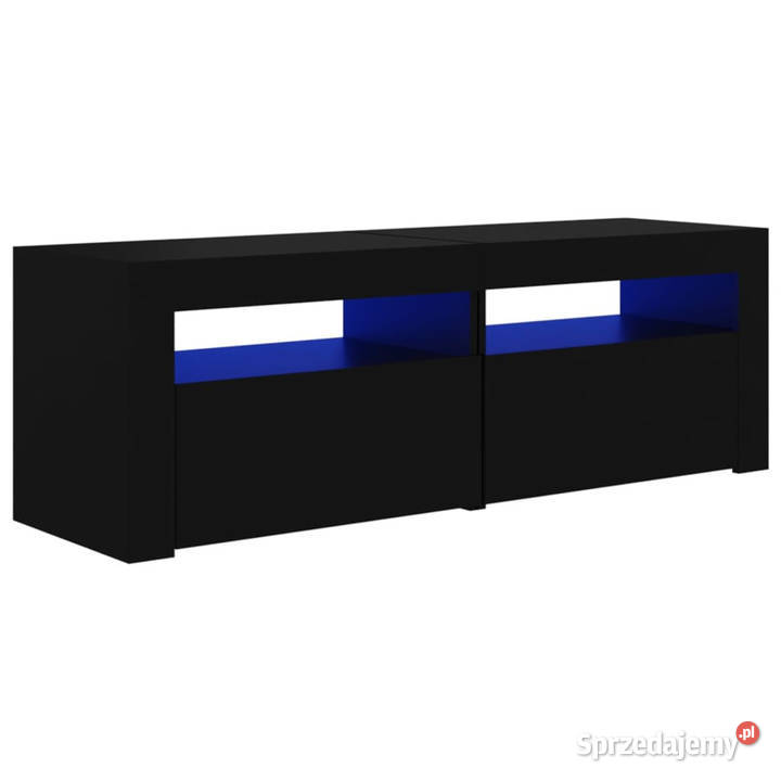 Szafka pod TV z oświetleniem LED czarna Warszawa