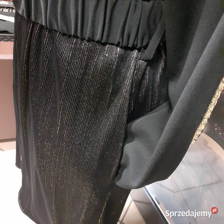 Sukienka czarna złote cekiny błyszcząca r 42 46 Spódnice i sukienki