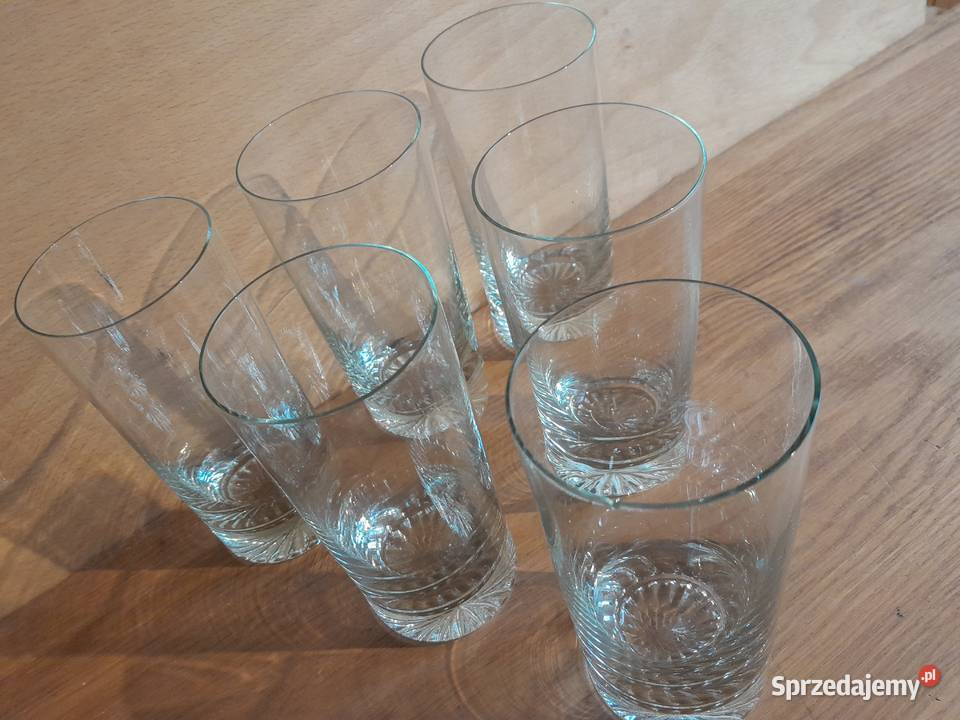 Piękne stare szklanki zestaw 6 zabytek PRL retro Dąbrowa Górnicza sprzedam