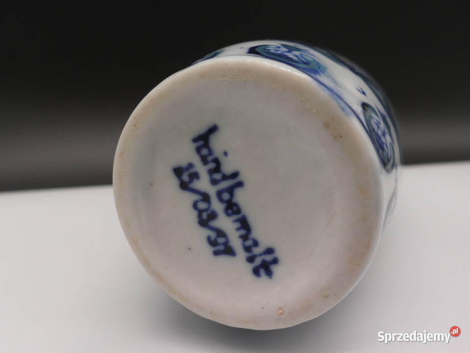 Wazon ryby ręcznie malowany lata 90 porcelana