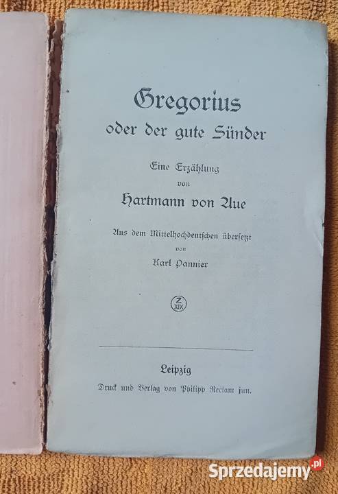 Hartmann von Aue Gregorius Oder der gute Suender Koźminek sprzedam
