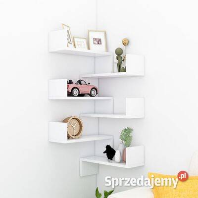vidaXL Półki ścienne narożne 2 białe 40x40x50 sprzedam