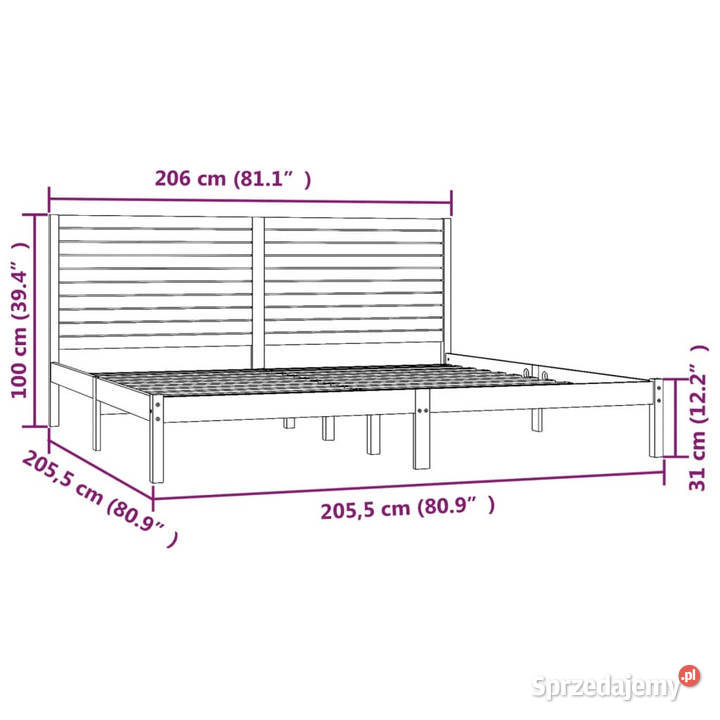 Rama łóżka biała lite drewno 200x200 WM3104629 Warszawa sprzedam