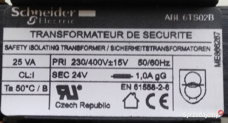TRANSFORMATOR BEZPIECZEŃSTWA 25VA 230 400V 24V Łódź sprzedam
