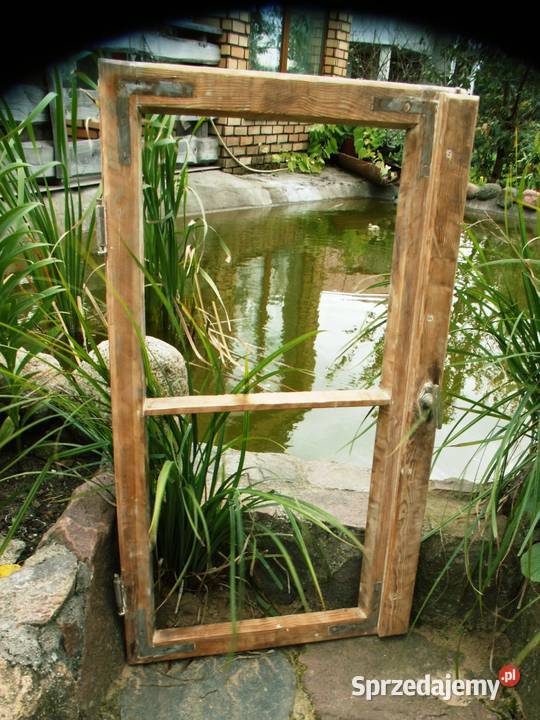 Stare okno rama okienna retro loft lustro warmińsko-mazurskie