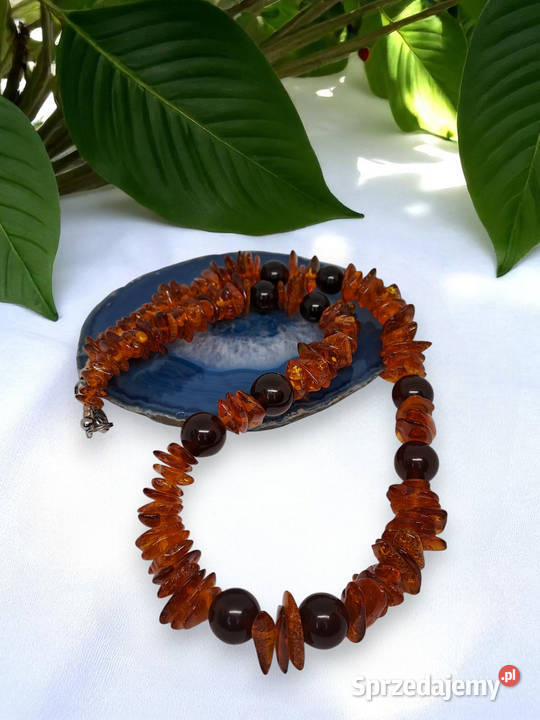 Korale bursztyn bałtycki sieczka koniakowa kulki Warszawa