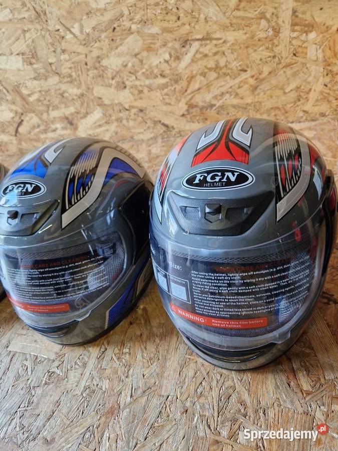 Kask Fgn Czarny Niebieski Biały Popielaty