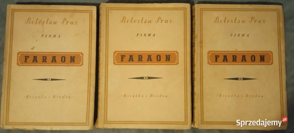 Faraon Tom I III 1949 r Bolesław Prus miękka wielkopolskie sprzedam