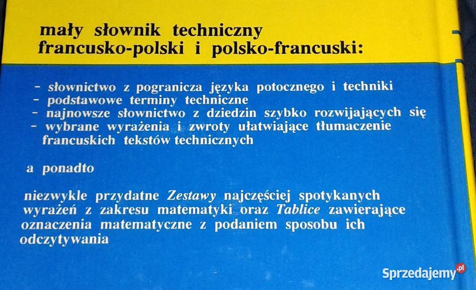 Mały słownik techniczny francuskopolski lubelskie Chełm