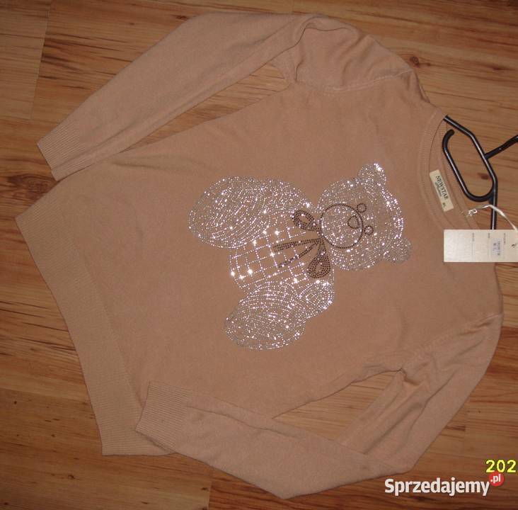 NEWSTAR FASHION sweterek z cyrkoniowym Miśkiem Rawicz sprzedam