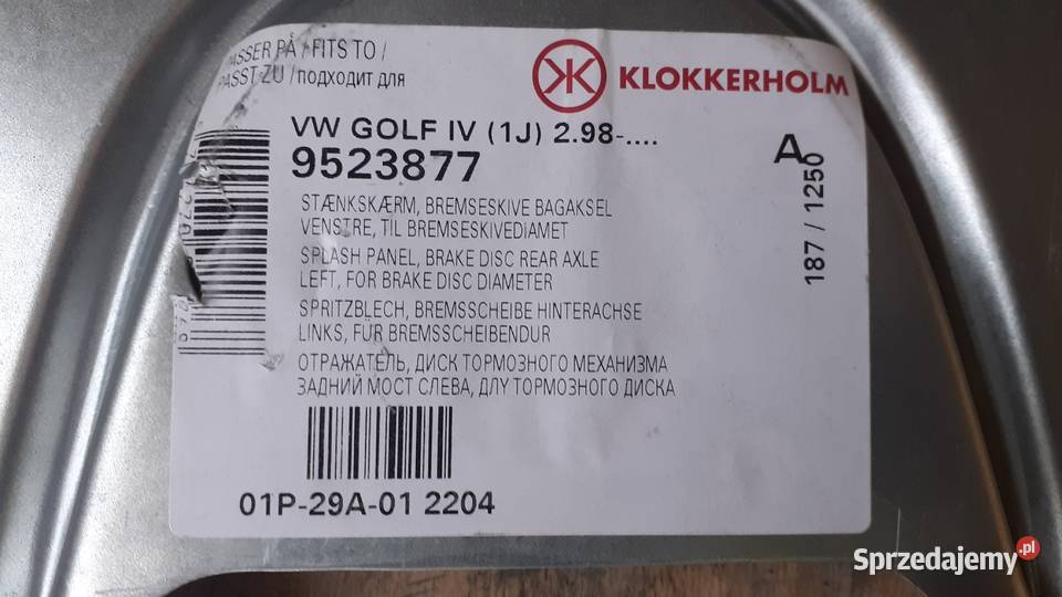 Osłony tarcz hamulcowych tył VW Golf IV 2 sztuki