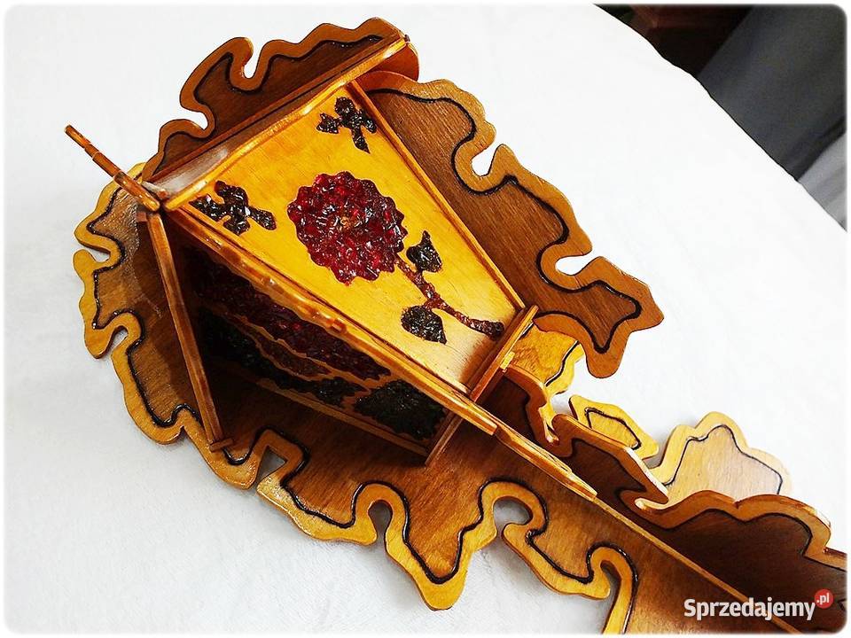 Stara Lampka drewniana śliczne kolorowe witraże Pozostałe Żary sprzedam