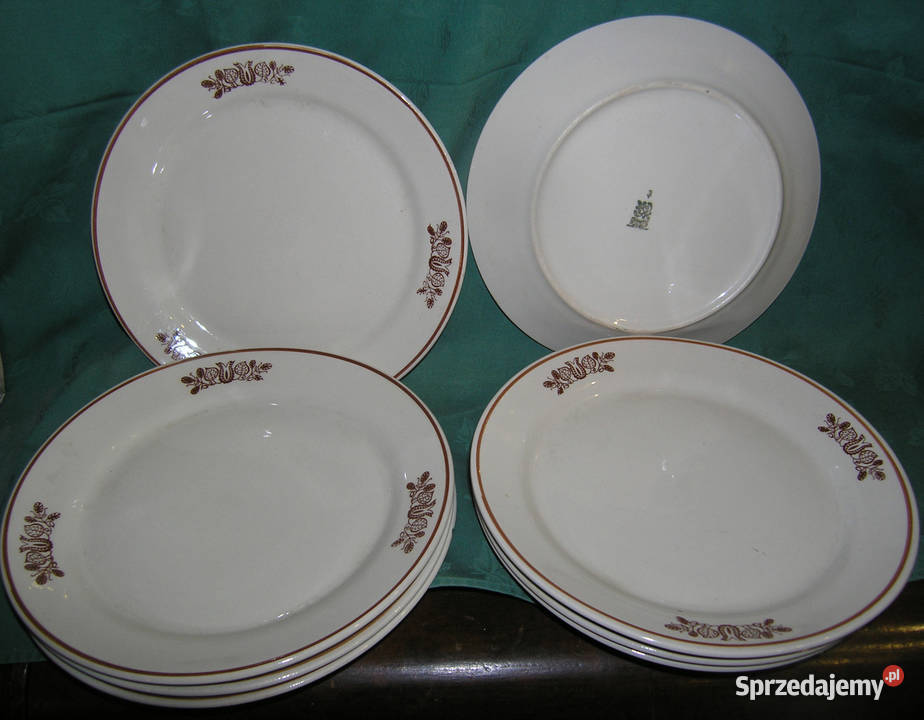 talerze porcelit Włocławek vintage 19 sztukD dolnośląskie Bartków