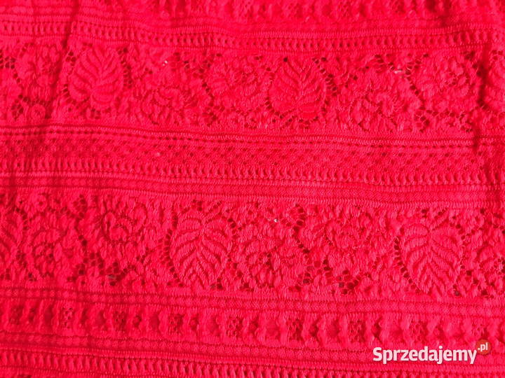 Damska bluzeczka koronkowa czerwona r 46