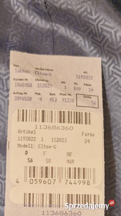 Męska marynarka marki Digel Rozmiar 56 nowa z szary/srebrny Lublin sprzedam