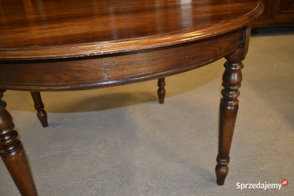 stół okrągły francuski lity dąb Będzin