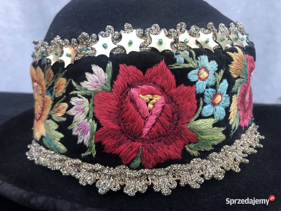 Kapelusz Łowicki zabytkowy Stroj Łowicki Łowicz