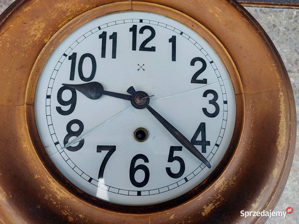 195 Stary przedwojenny zegar klubowy chodzik HAU Antyki pomorskie Tczew