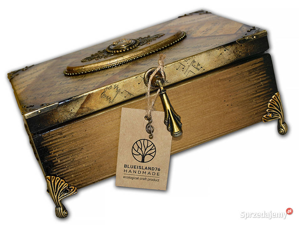 HERBACIARKA drewniana SZKATUŁKA vintage NUTY Bydgoszcz sprzedam