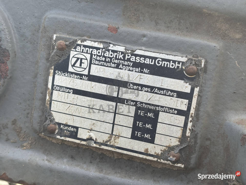 Most ZF Części APL2000F3 Dyferencjał Mechanizm Jastrzębniki sprzedam