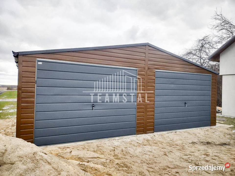 GARAŻ BLASZANY 7m x 6m dwuspad 2x Brama drzwi 2x blacha Sprzedaż wielkopolskie Konin