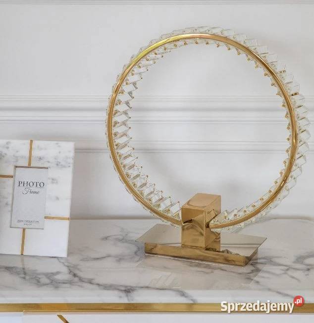 Lampa stołowa kryształowa ring złota lampa nocna sprzedam