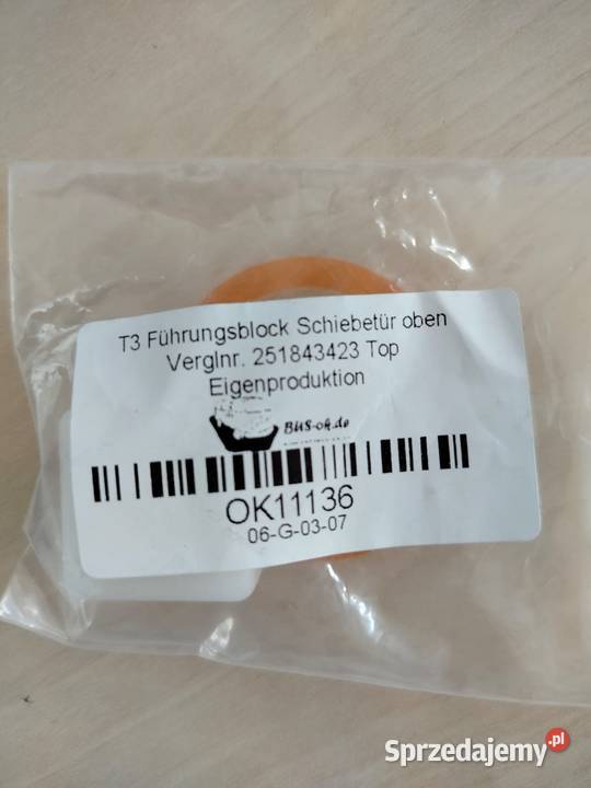 Blok prowadzący do drzwi przesuwnych górny T3 śląskie Ruda Śląska