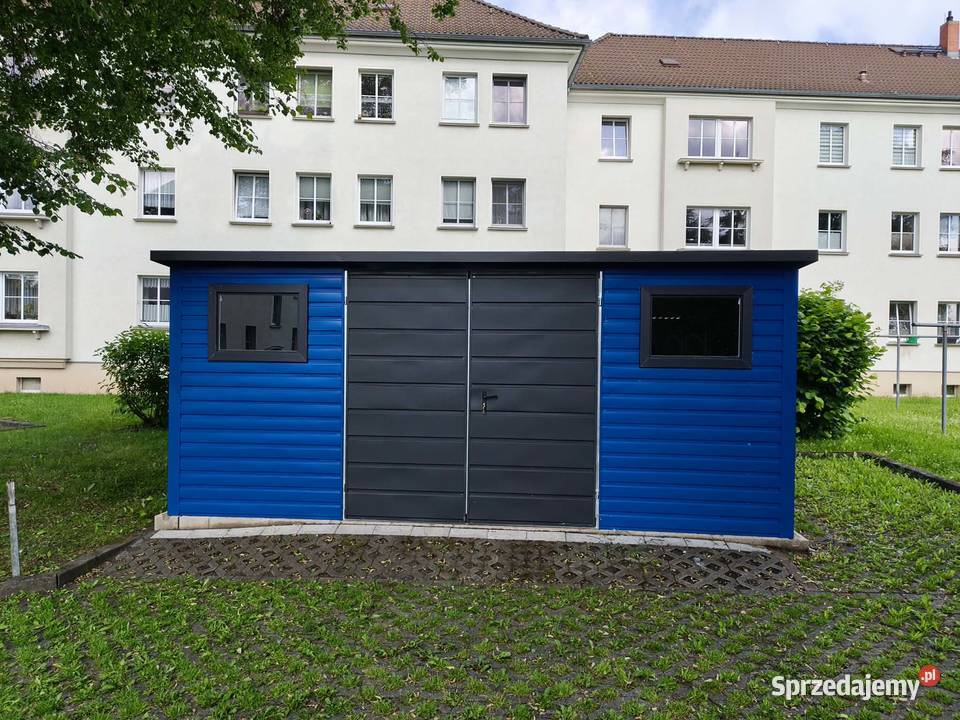 Domek narzędziowy 5x4 blaszany niebieski grafit Opole