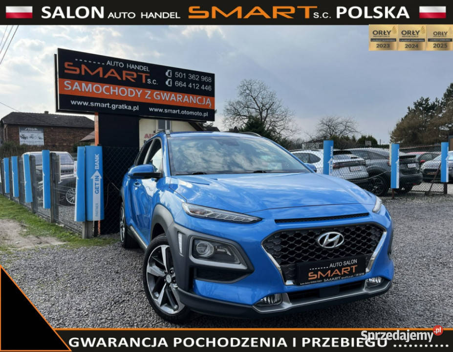 Hyundai Kona Ledy Kamera Navi HUD Lakier PERŁA I Rok produkcji 2018 śląskie Rydułtowy