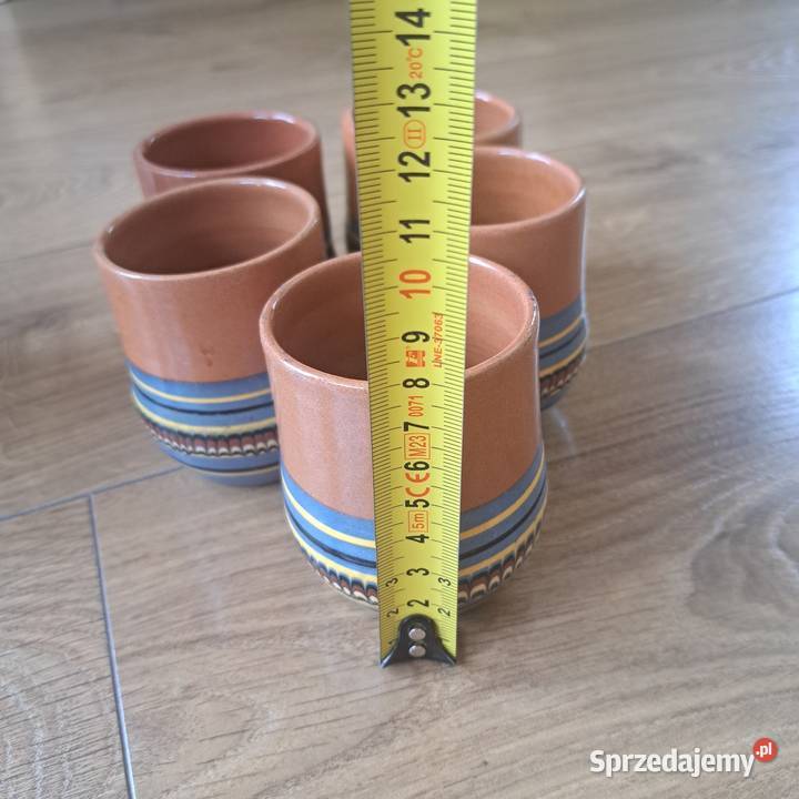 Wyjątkowy Zestaw Ceramiczny PRL Dzbanek 6 kubków Domaszczyn
