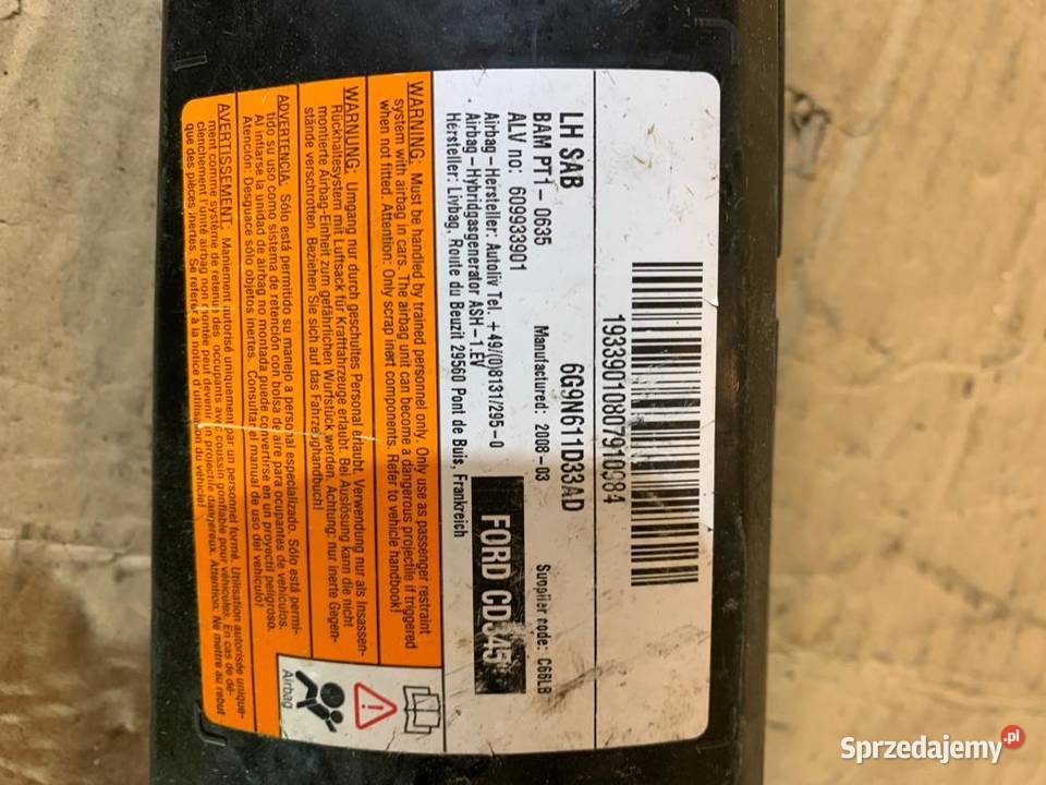 Poduszka powietrzna fotela prawa Ford mondeo mk4 Szczecin