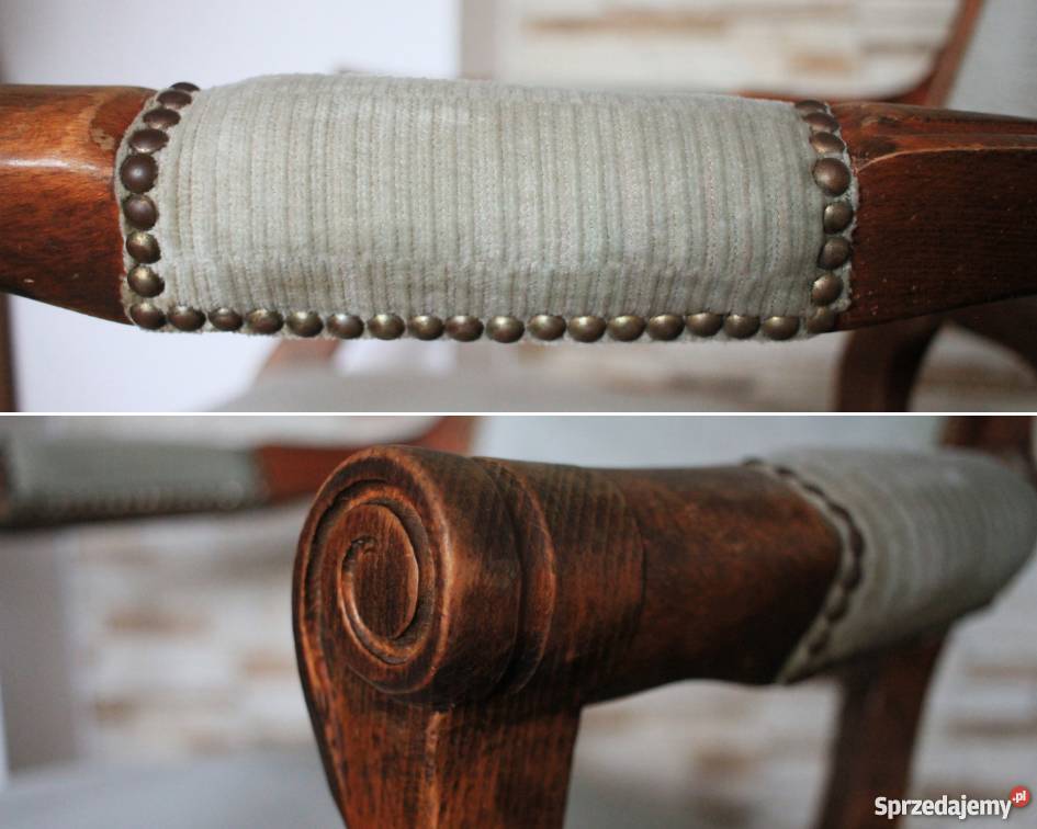 Piękny fotel klasyczny pięknie zdobiony