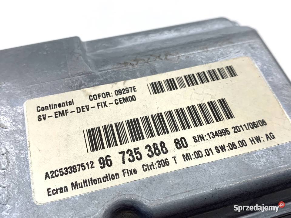 WYŚWIETLACZ CITROEN C5 III 9673538880 EKRAN