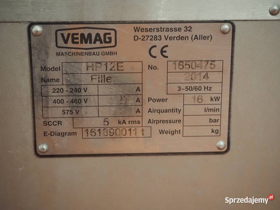 Linia do nadziewania próżniowego detekcji metali Krotoszyn