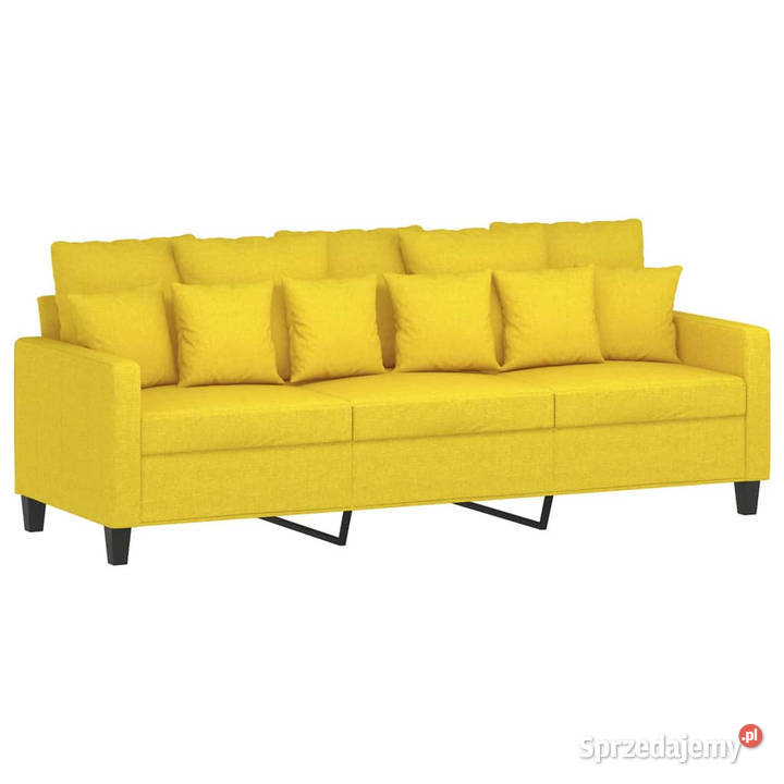3osobowa sofa z podnóżkiem jasnożółty 180 Meble Warszawa