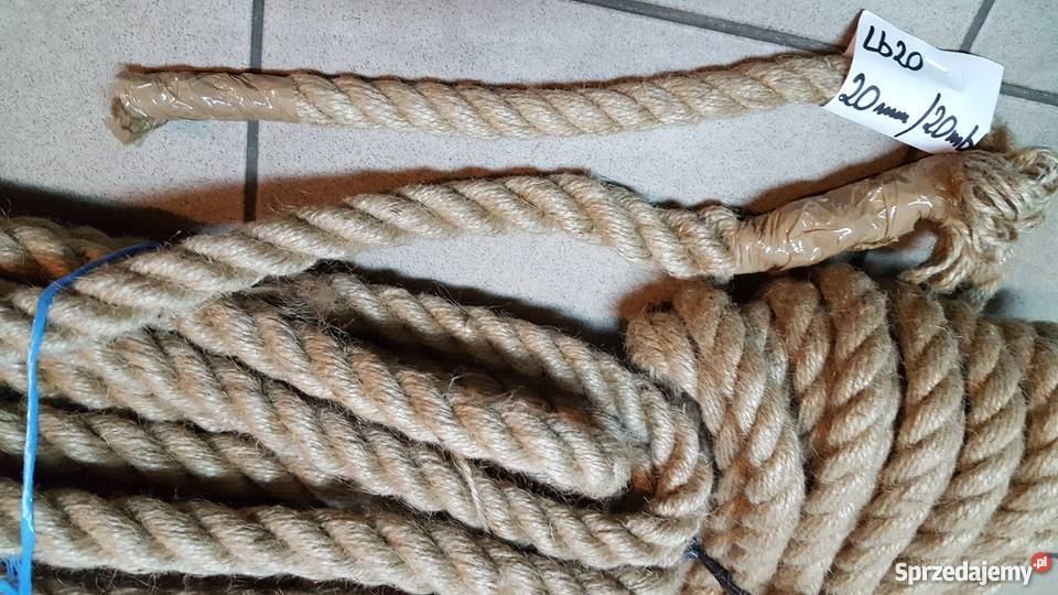 Lina żeglarska linka jutowa fi 20 mm wszystkie Rzeszotary sprzedam